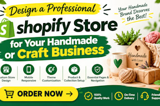 design shopify craft store website handmade supplies ecommerce store website