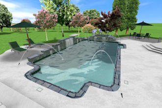 create 2d swimming pool permit drawings and plans