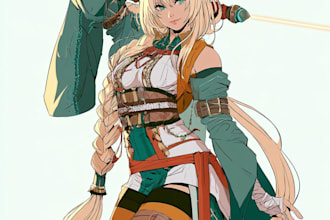 draw moe anime character, fanart, oc in my art style