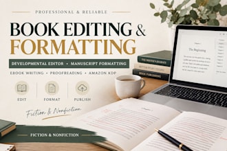 do book editing and formatting, copy edit, proofread and amazon kdp formatting