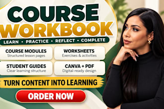 design a professional workbook for your online course