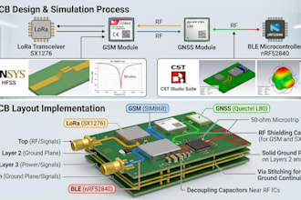 do rf pcb design for GSM, gnss, lora, ble using sx1276, sim868, mc60