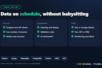 build an automated data pipeline with python scrapers, etl and database