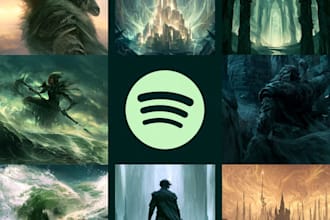 design epic fantasy music artwork for your album