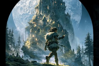 create dark cinematic fantasy album cover art