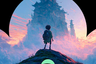 create atmospheric fantasy music cover artwork
