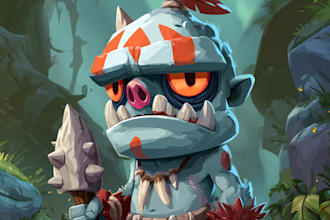 draw 2d game character illustration