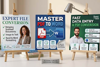 convert PDF to word and data entry