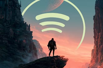 create fantasy spotify cover artwork with cinematic style