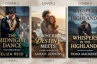 design an original romance book cover illustration art