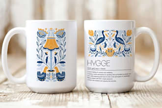 do amazing mug cup tumbler wrap design sublimation