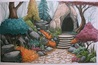 design detailed fantasy landscapes and environment