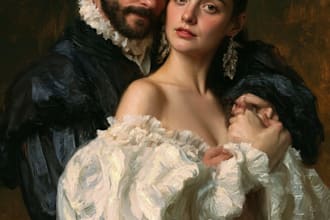 oil portrait painting on canvas