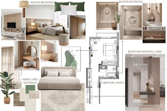 produce instagrammable japandi style,interior mood board,home spatial identity
