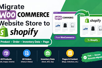 migrate woocommerce website store to shopify product order inventory data page