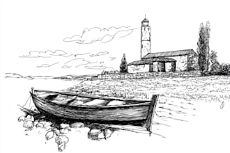 hand draw architecture and urban design sketches