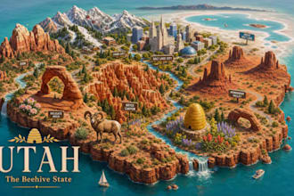 design isometric event map, site map 3d illustrations