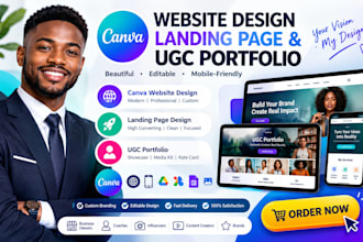 canva website design, landing page, canva website ugc portfolio