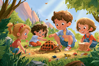 illustrate children storybooks with cute cartoon characters