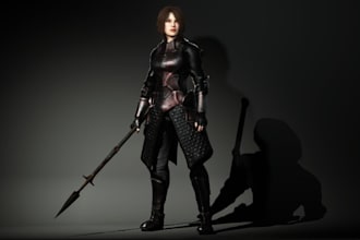 daz3d game character,2d photo to fbx, retro fantasy character,modify body rig3d