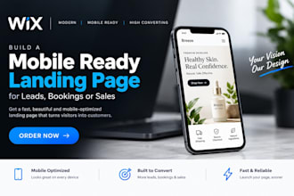 build a mobile ready landing page for leads, bookings or sales, wix product page