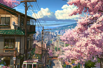 draw anime background, landscape illustrations