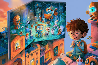 illustrate children story book illustration, children story