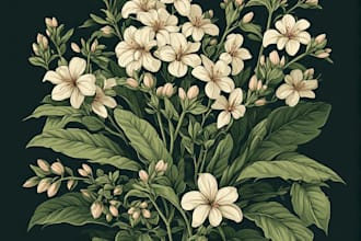 create botanical watercolor illustrations of flowers