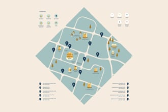 do vector map event map rv map site map  festival map and custom map design