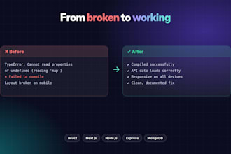 fix bugs and add features to your react, nextjs or node app