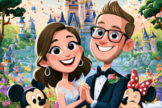 design a disney cartoon illustration