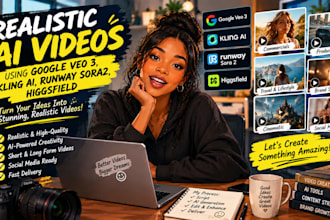 create realistic ai videos using google veo 3, kling ai, runway sora2 higgsfield