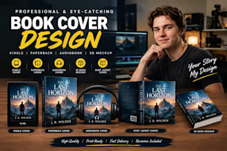 design amazon kindle cover, papperback, hardcover and audiobook cover