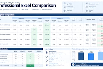compare supplier quotations and analyze prices in excel