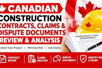 review canadian construction contracts, claims, and dispute documents