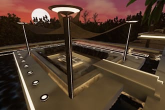 create stunning 3d game environment vrchat world metaverse vrc world game world