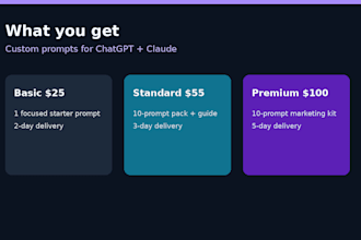 create custom chatgpt and claude prompt packs for marketers