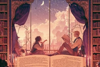 design premium romantic book cover art