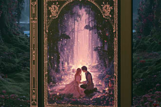 design romantic book cover with art