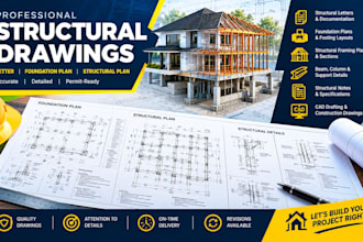 do structural letter design drawing, foundation plan structural plan for permit