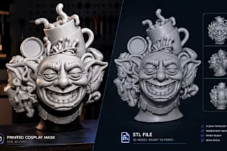 design custom 3d cosplay models, props, armor and helmets for 3d printing