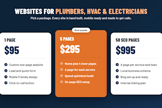 design a plumbing, hvac or electrician website that books service calls