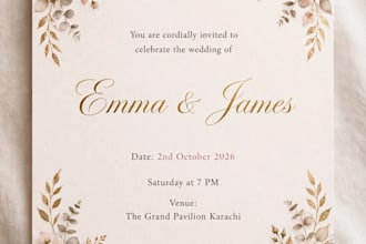 design aesthetic birthday and wedding invitation in canva