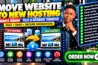 move website to new hosting migrate domain website files database transfer