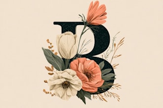 make a boho hand drawn botanical minimalist logo design