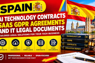 draft spanish ai technology contracts saas gdpr agreements and IT legal document