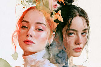 minimalist watercolor portraits from your photos