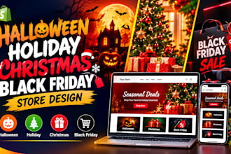 build halloween holiday christmas black friday shopify dropshipping store design