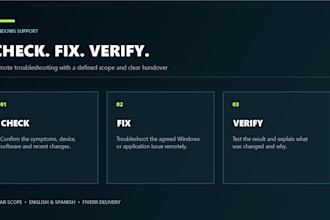 provide windows PC support and fix software errors