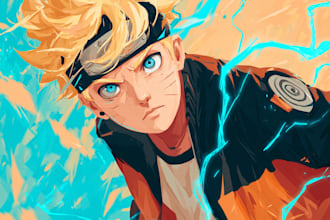 draw your portrait in naruto boruto anime style